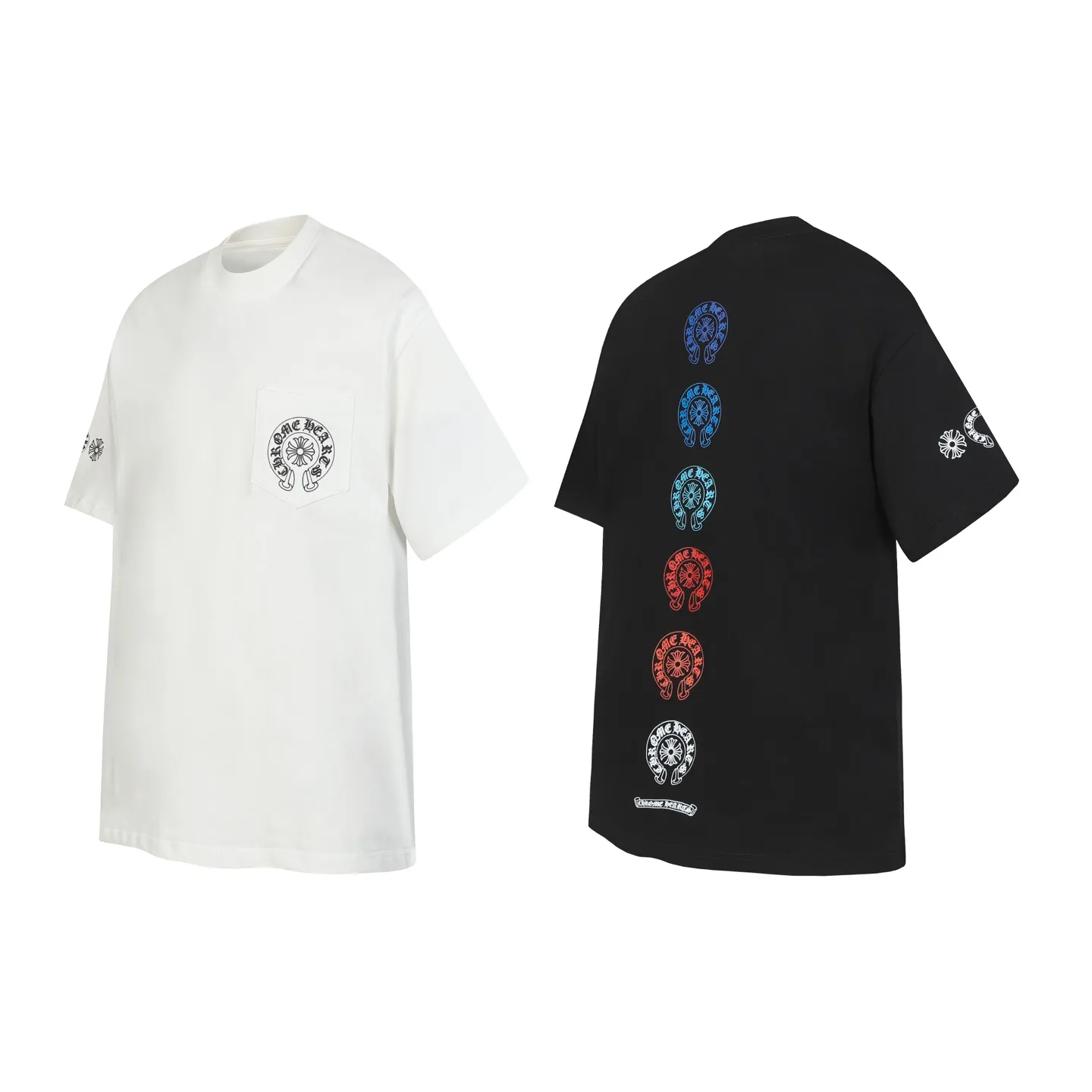 P160 Chrome Hearts CH Chrome Hearts Colorful Horseshoe Sanskrit Letter Printed Short Sleeve T-shirt Uses direct injection imported machine printing Hardware and accessories are milled and customized Correct configuration Black 2025 Chrome Hearts authentic packaging 260 grams of custom-dyed double yarn cotton Large version Loose and stylish Differentiated from low version slim and long version The upper body stretches the hips 100% commitment: top quality Not fast food The highest version on the market Top quality - different from the ordinary versions on the market If you care about quality, you should also respect the price. Absolutely 0 after-sales service and 0 return rate so far. It’s hard not to love the style - 260g double yarn cotton custom dyed fabric - Correct high-density main mark, washed tag, hand-sewn